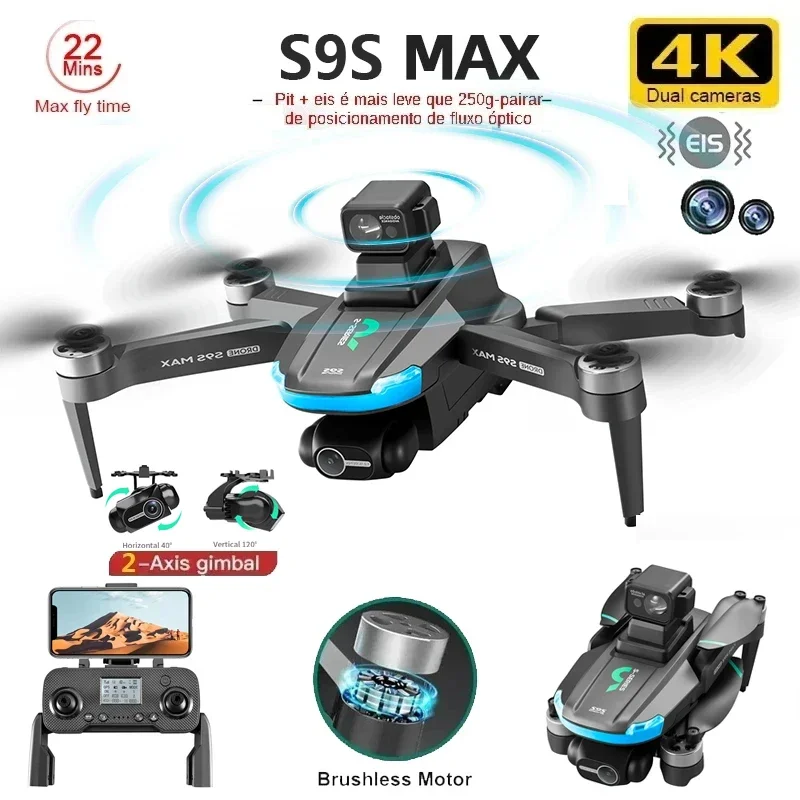 Drone Gimbal Brushless - Novo s9s max mini drone 4k