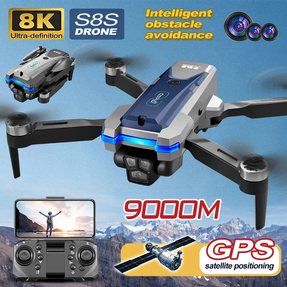 Drone Gimbal Brushless - Dobrável RC S8S GPS Drone, 5G